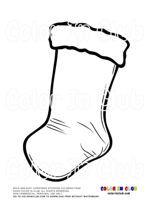 Bold and Easy Christmas Stocking Coloring Page