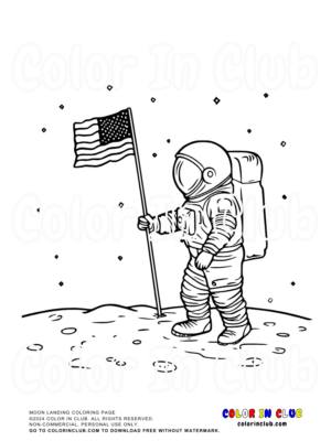 Moon Landing Coloring Page