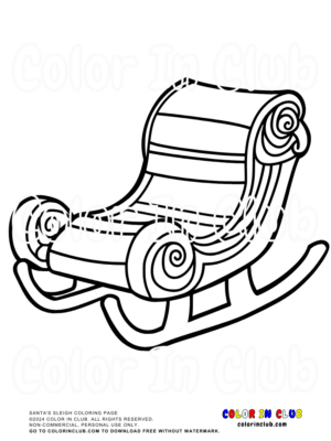 Santa's Sleigh Coloring Page