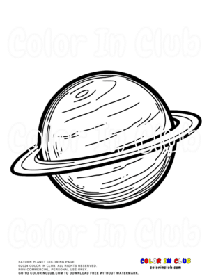 Saturn Planet Coloring Page