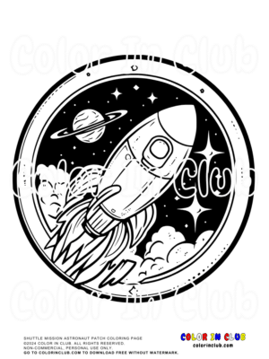 Shuttle Mission Astronaut Patch Coloring Page
