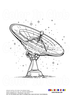 Space Satellite Dish Coloring Page