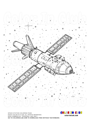 Space Station Coloring Page